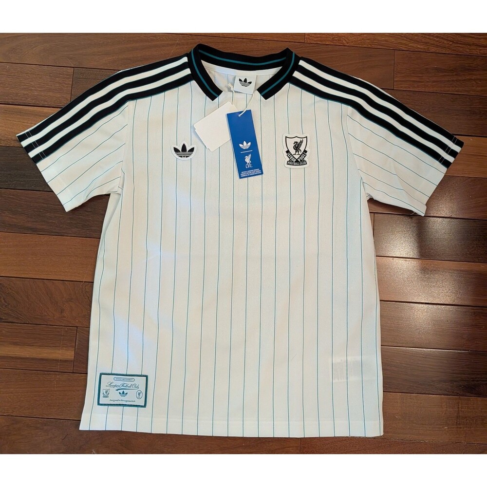 adidas Liverpool FC Soccer Jersey White/Green/Black Youth Unisex M KA5580